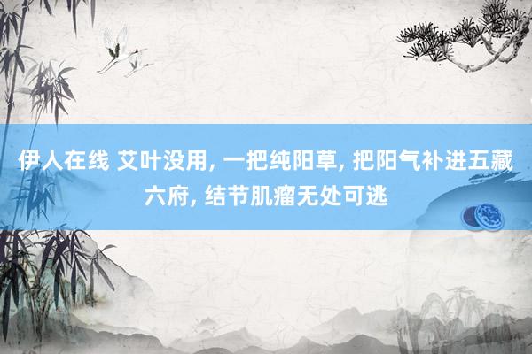 伊人在线 艾叶没用， 一把纯阳草， 把阳气补进五藏六府， 结节肌瘤无处可逃